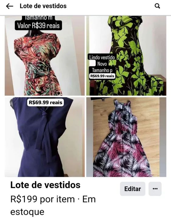 Lote de vestidos novos