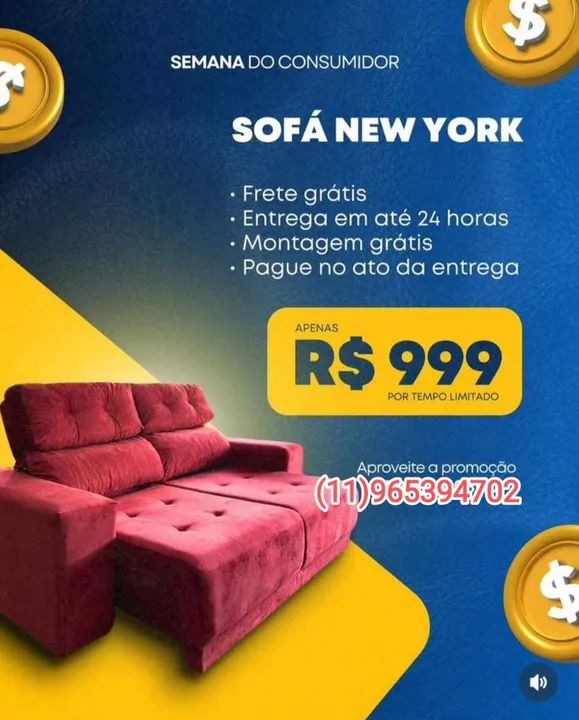 Sofá New York promoção 1100 por 999  - Foto 2