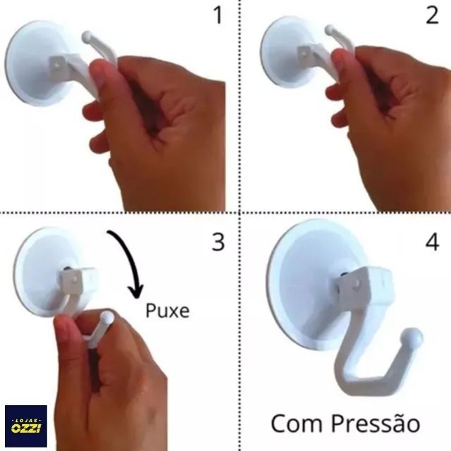 Ganchos Multiuso Ventosa Plastico 1pç Plast 23501 - Foto 3