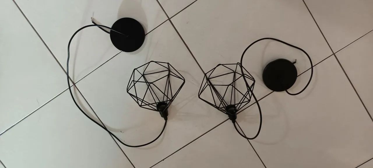 2 Pendentes de Luz lustres Preto estilo Industrial