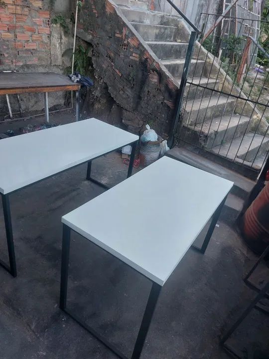 Mesa reta estilo industrial  - Foto 2
