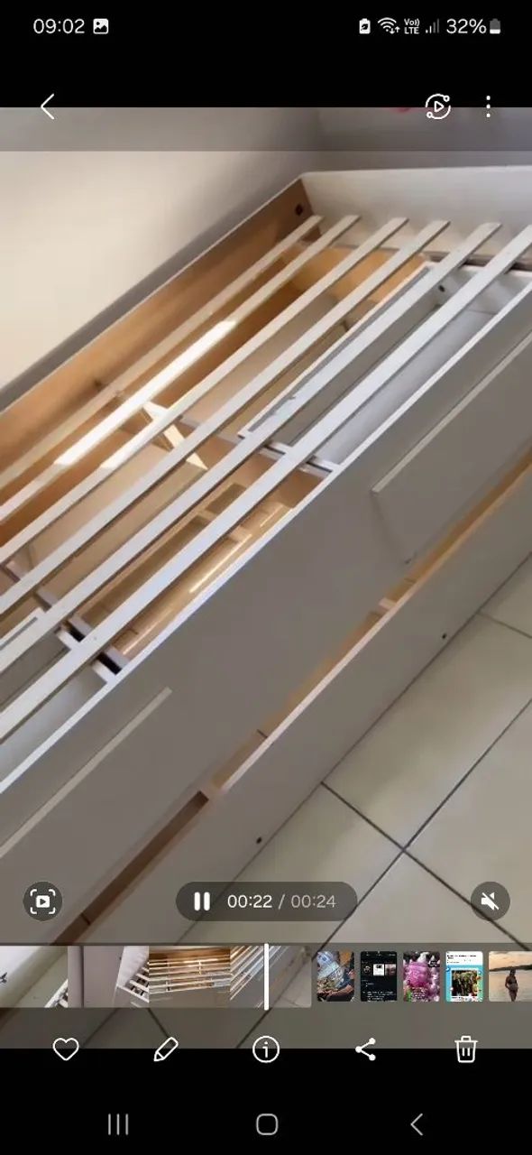 Bicama solteiro com baú e gavetas, acompanha 2 colchões  - Foto 5
