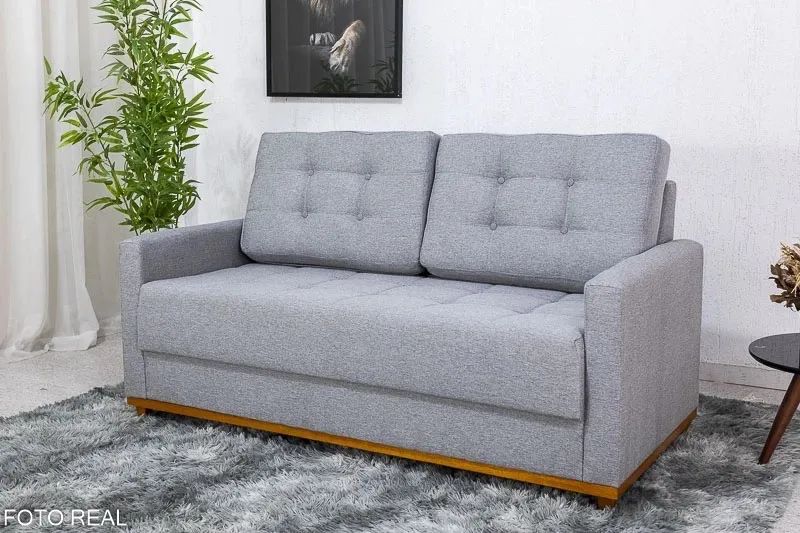 Sofá 3 lugares Living 1.70m Linho Cinza- Entrega Rápida