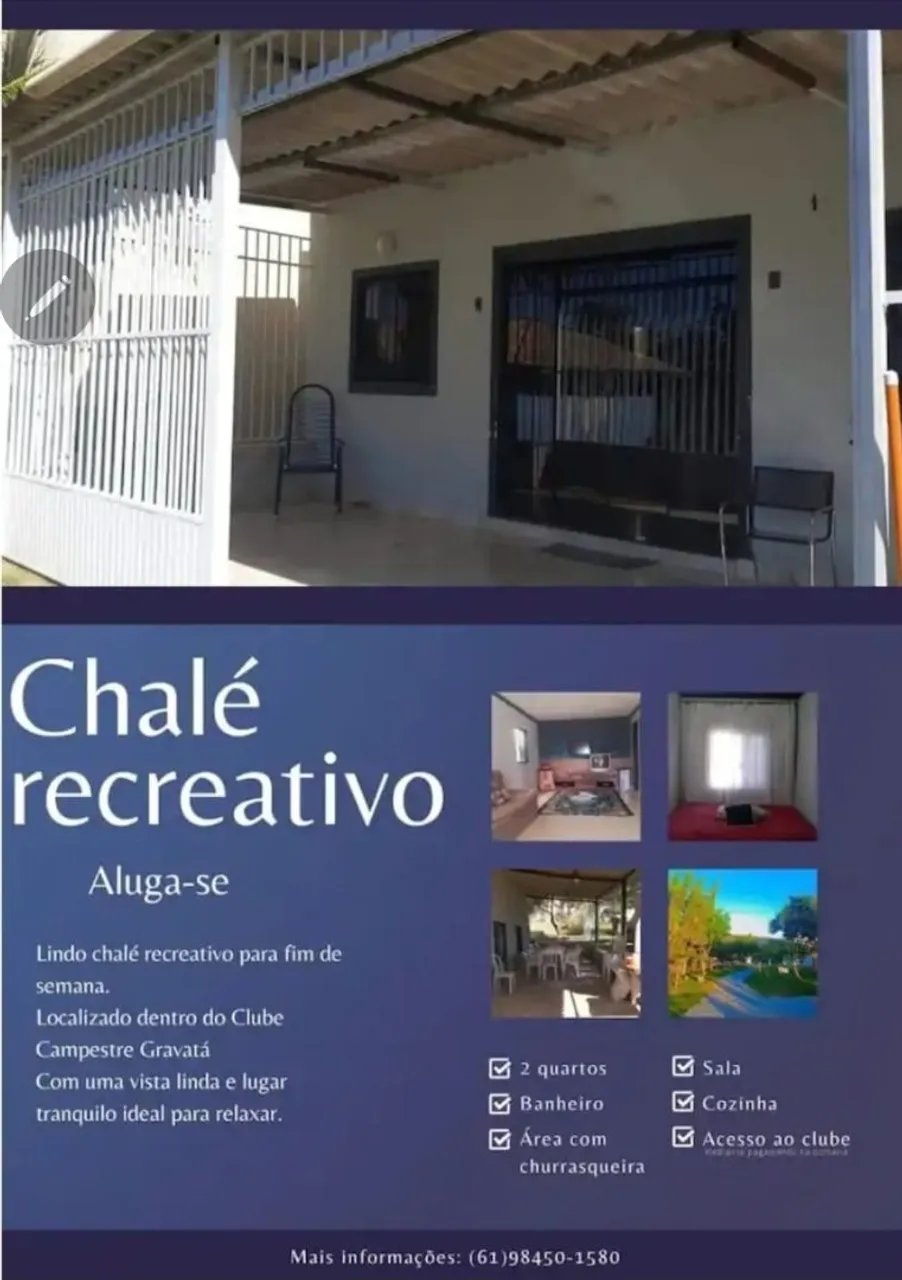 Alugo Chalé no Clube Gravatá