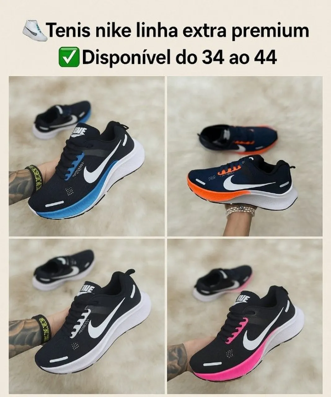 Tênis Nike Linha Extra Premium - Disponível do 34 ao 44