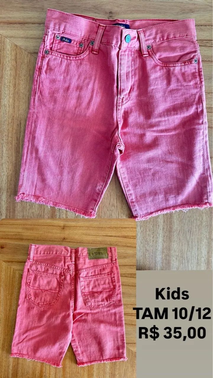 Shorts Jeans Polo Ralph Lauren Infantil Vermelho