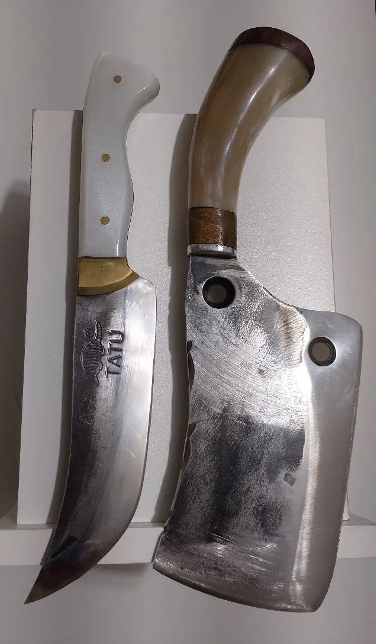 Coleção de 6 facas artesanais disco de arado, aço carbono  - Foto 2