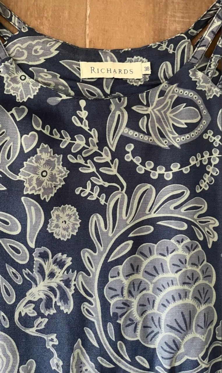 Vestido estampado Azul Richards tamanho 38 - Foto 3