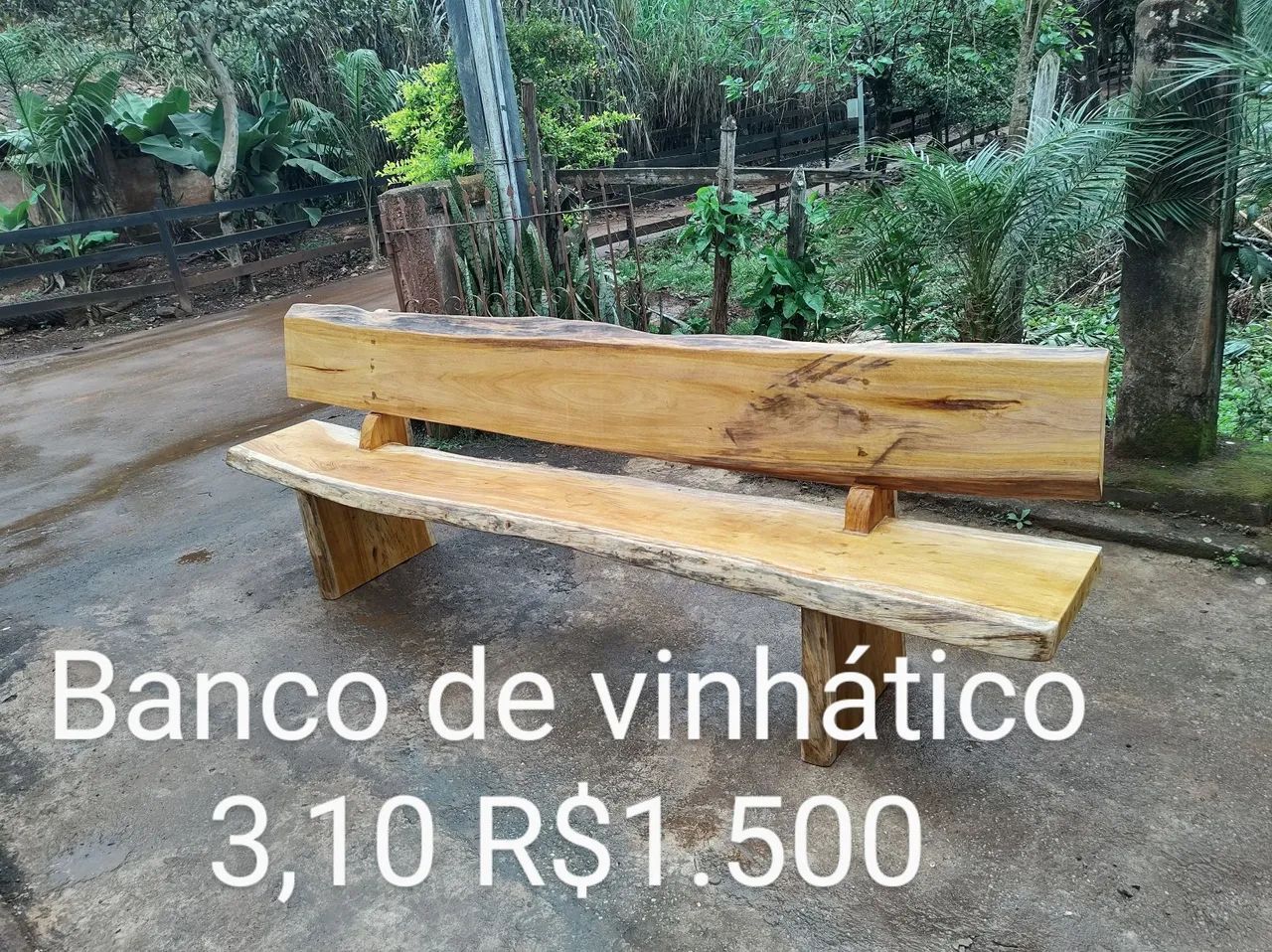 Banco de madeira de vinhático - Foto 2