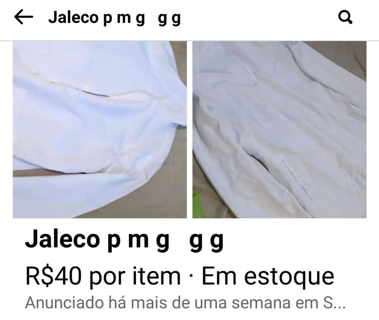 Jaleco unisex e sapato branco 37 e 42
