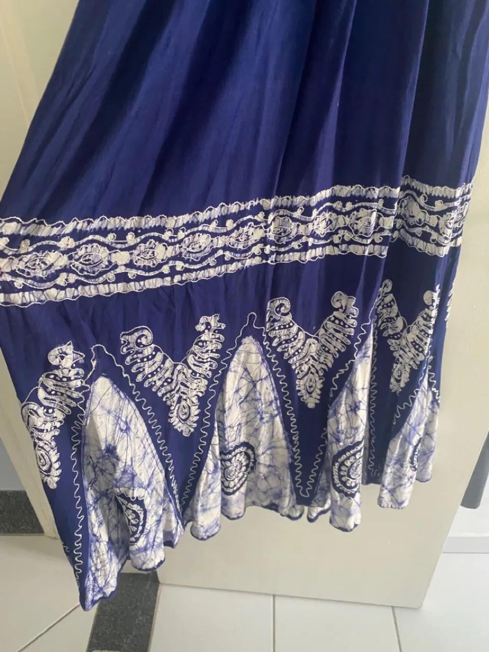 Vestido Longo Azul Estampado - Foto 4