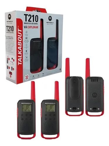 Rádio Comunicador Talkabout Motorola T210BR Alcance Até 32km UHF Cor Vermelho e Preto - Foto 2