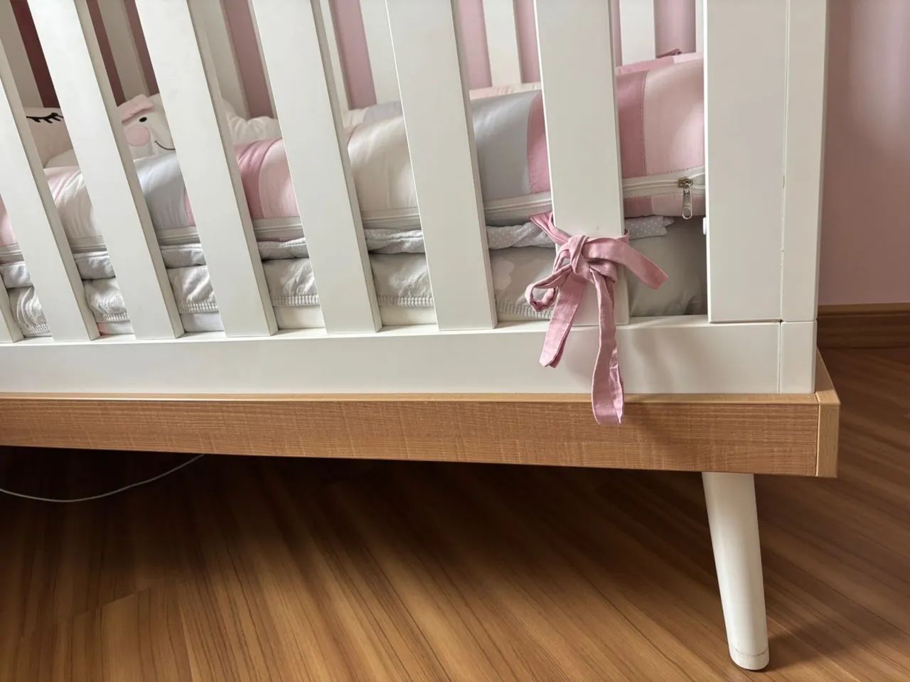 Berço 2 em 1 Somniare em laca branca e peroba - Usado  - Foto 6