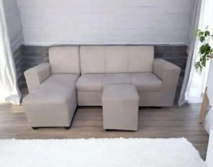 Sofá chaise + puff, perfeito para sua sala!