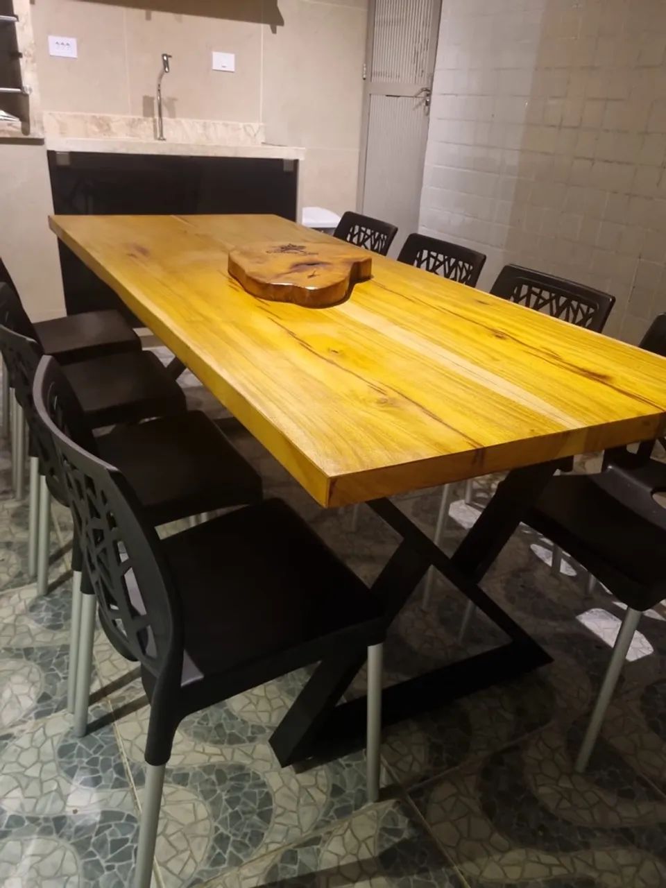 Mesa com base em metalon 65566255666307125