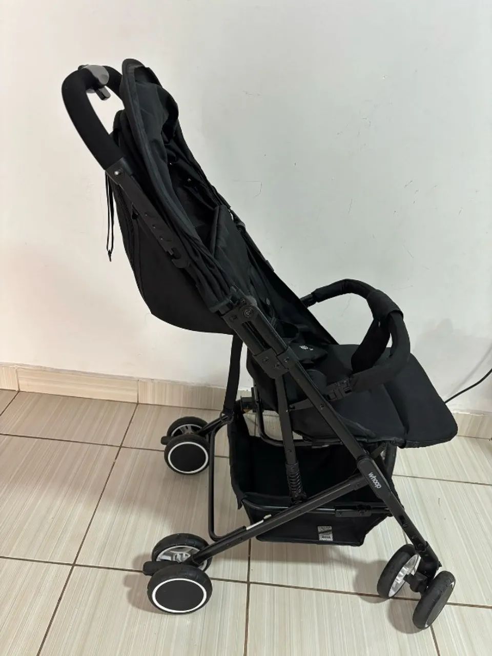 Carrinho de bebe Kiddo compacto mascote whoop preto - Foto 2