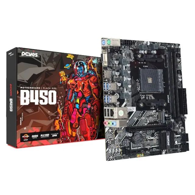 Placa Mãe AM4 B450 DDR4 c/M.2 Pcyes PCYB450-RZ564 - WZetta
