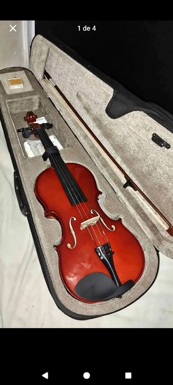 Violino com arco e estojo