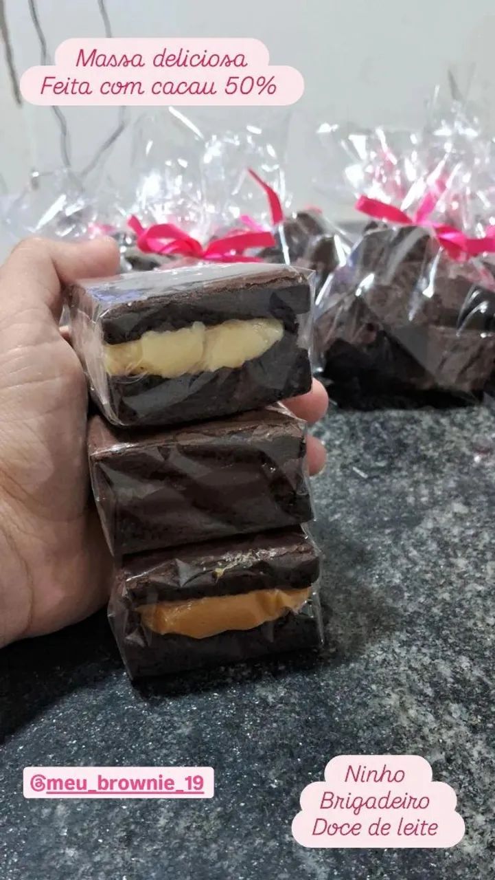 Brownie Recheado: Ninho - Brigadeiro - Doce de Leite - Foto 2