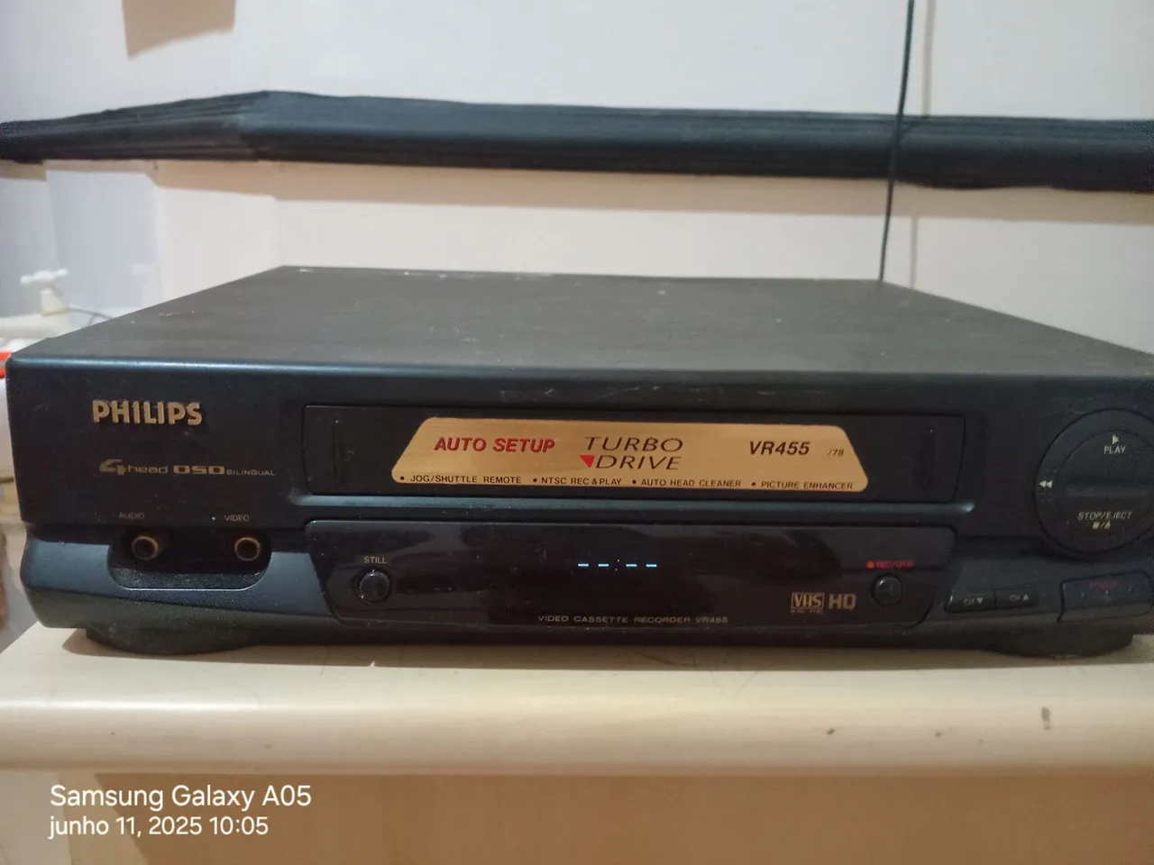 Vídeo Cassete Philips VR455 VHS Hi-Fi Turbo Drive