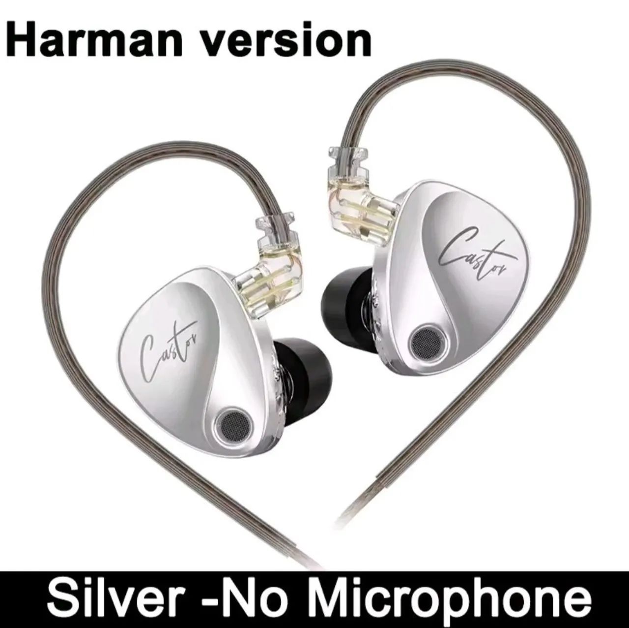 Fone de ouvido KZ Castor - Harman Version - Silver - Sem Microfone