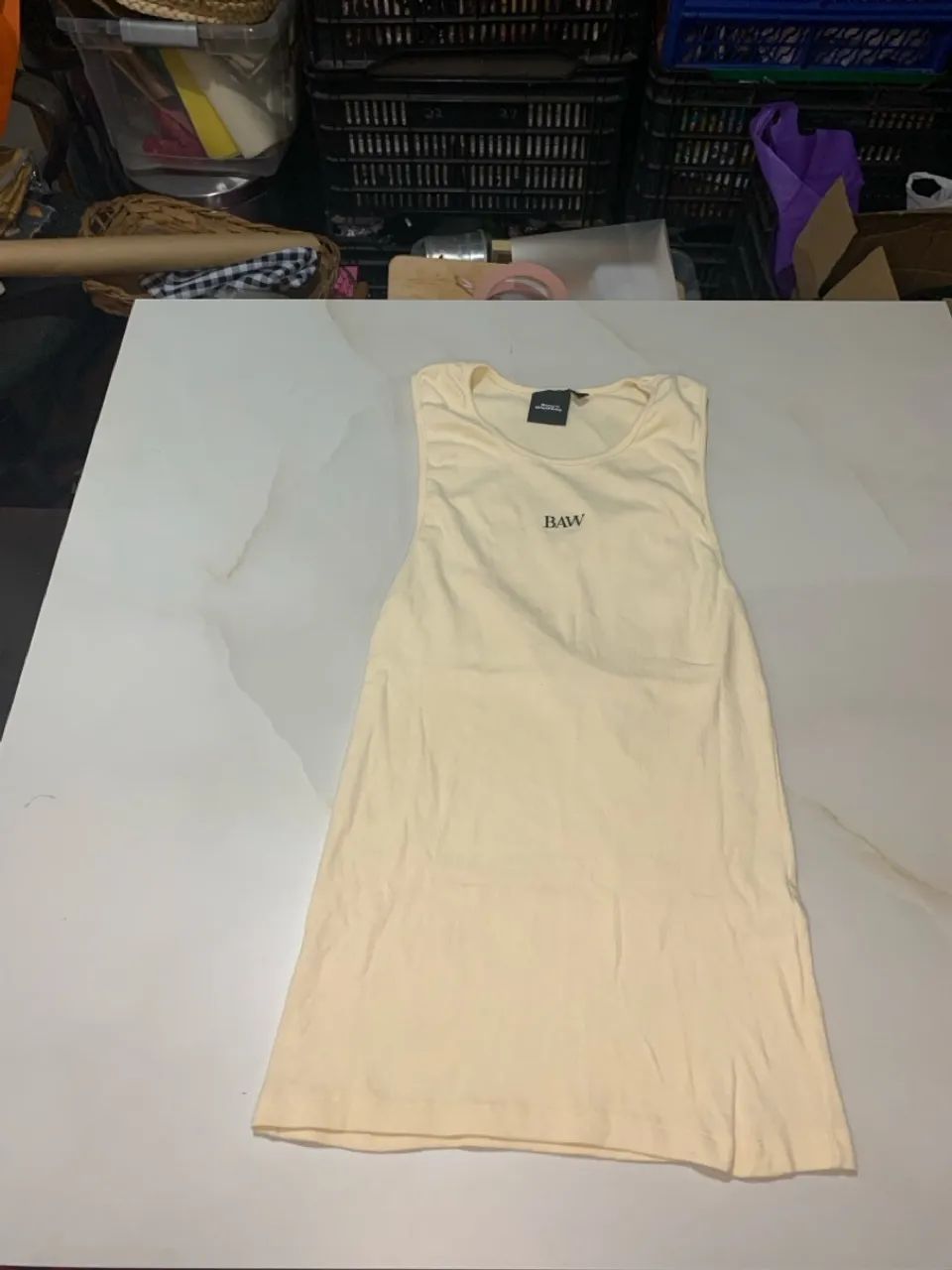 Regata canelada Baw Clothing branca off-white
