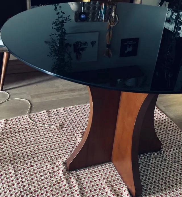 Mesa de Jantar Redonda Black Mirror - Somente Curitiba