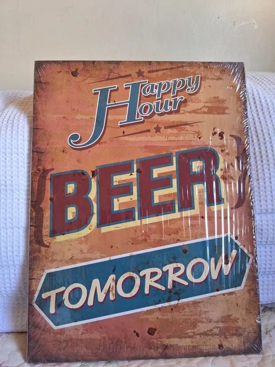 Quadro Placa Decorativa em Madeira Beer Tomorrow  30 x 40cm - Foto 2