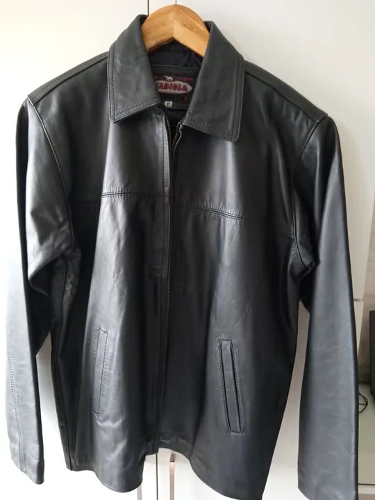 Jaqueta de Couro Masculina Preta