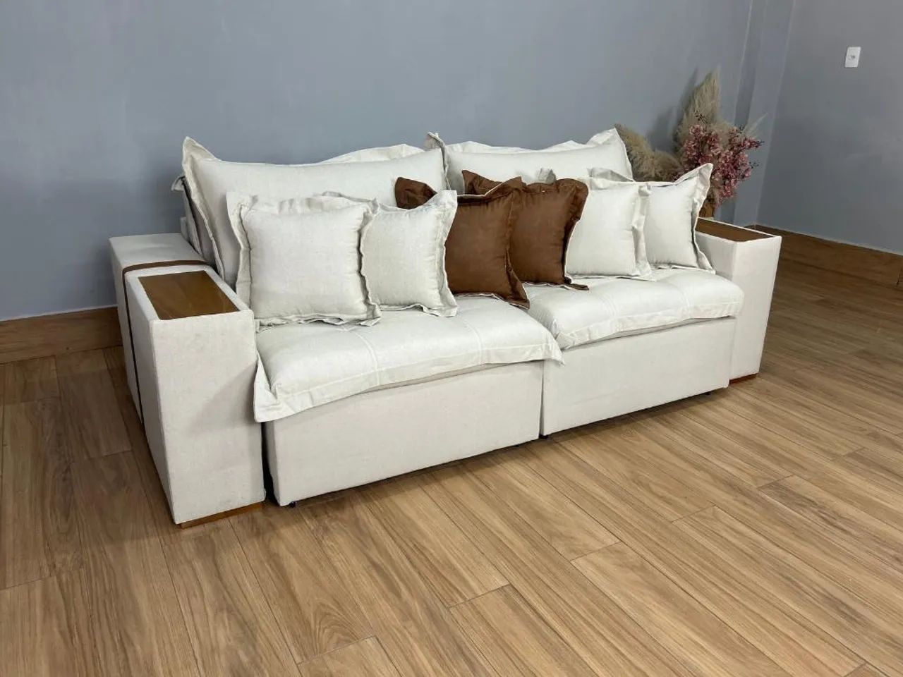 Sofá Cama Retrátil Reclinável Gabi 2,10m D33 e Molas Ensacadas l865 - Foto 3
