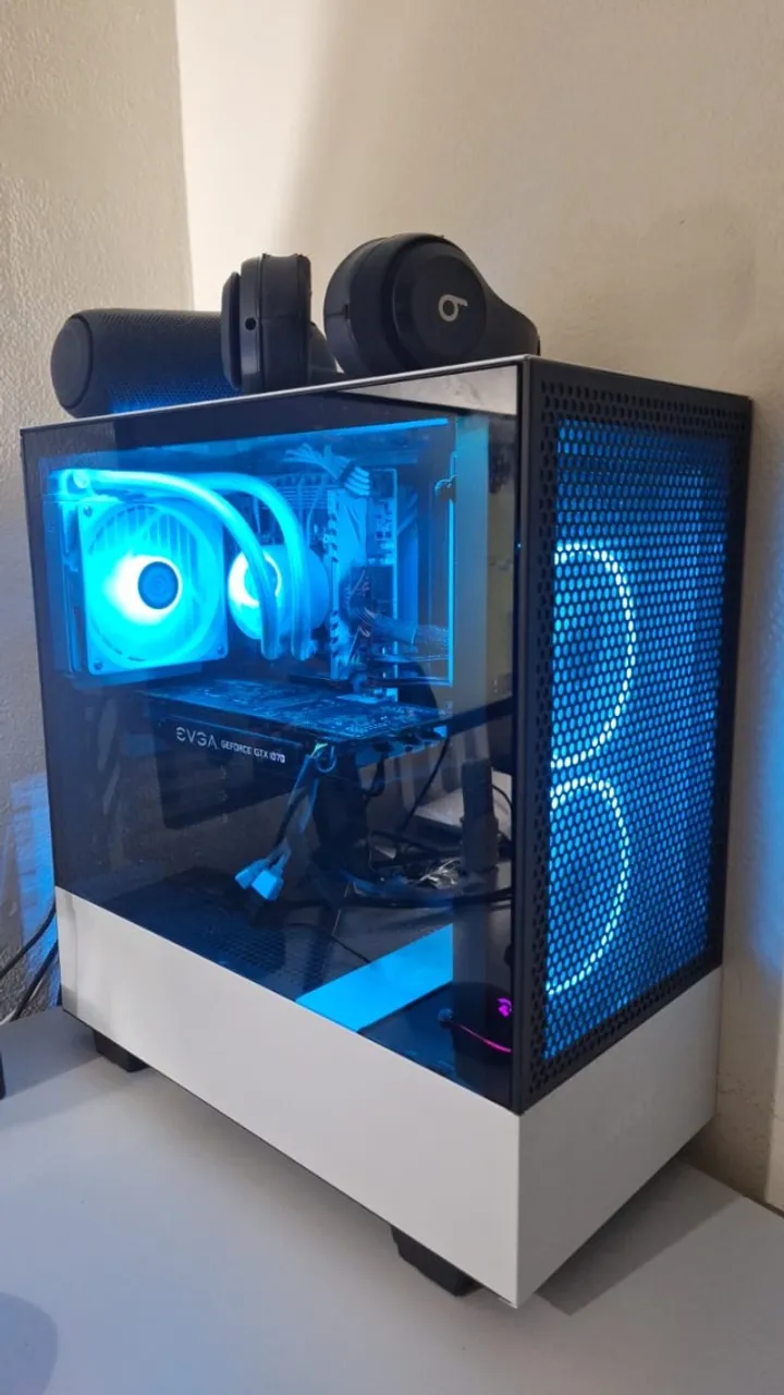 PC Gamer Premium - Potência e Estilo com Gabinete NZXT H510i Branco - GTX 1070