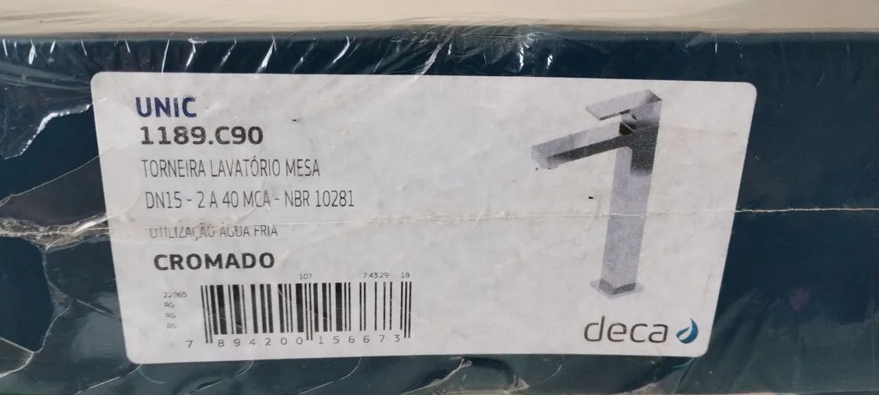 1189.C90 Unic Deca - Torneira para Lavatório Mesa Cromada  - Foto 3