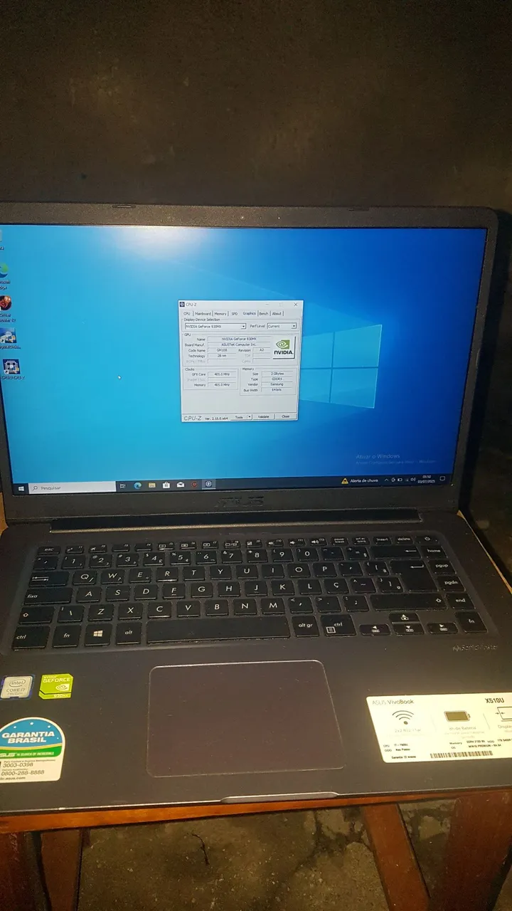 Notebook Asus Intel(R) Core(TM) i7-7500U CPU @ 2.70GHz 2.90 GHzr