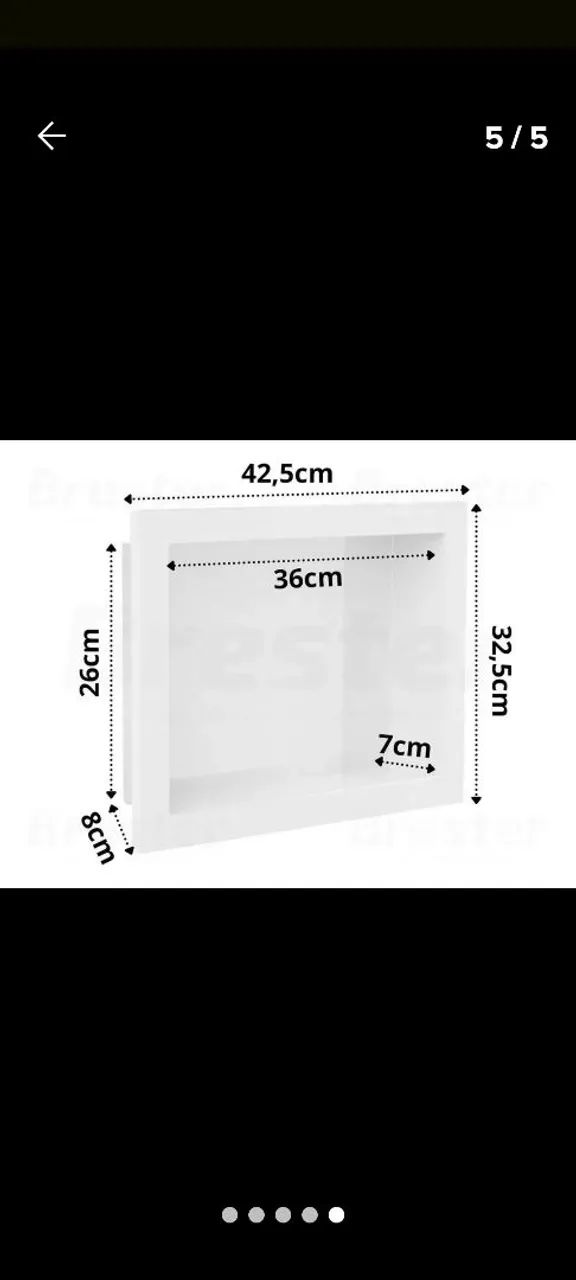 Nicho embutir PVC alto brilho 30x40 branco - Foto 4