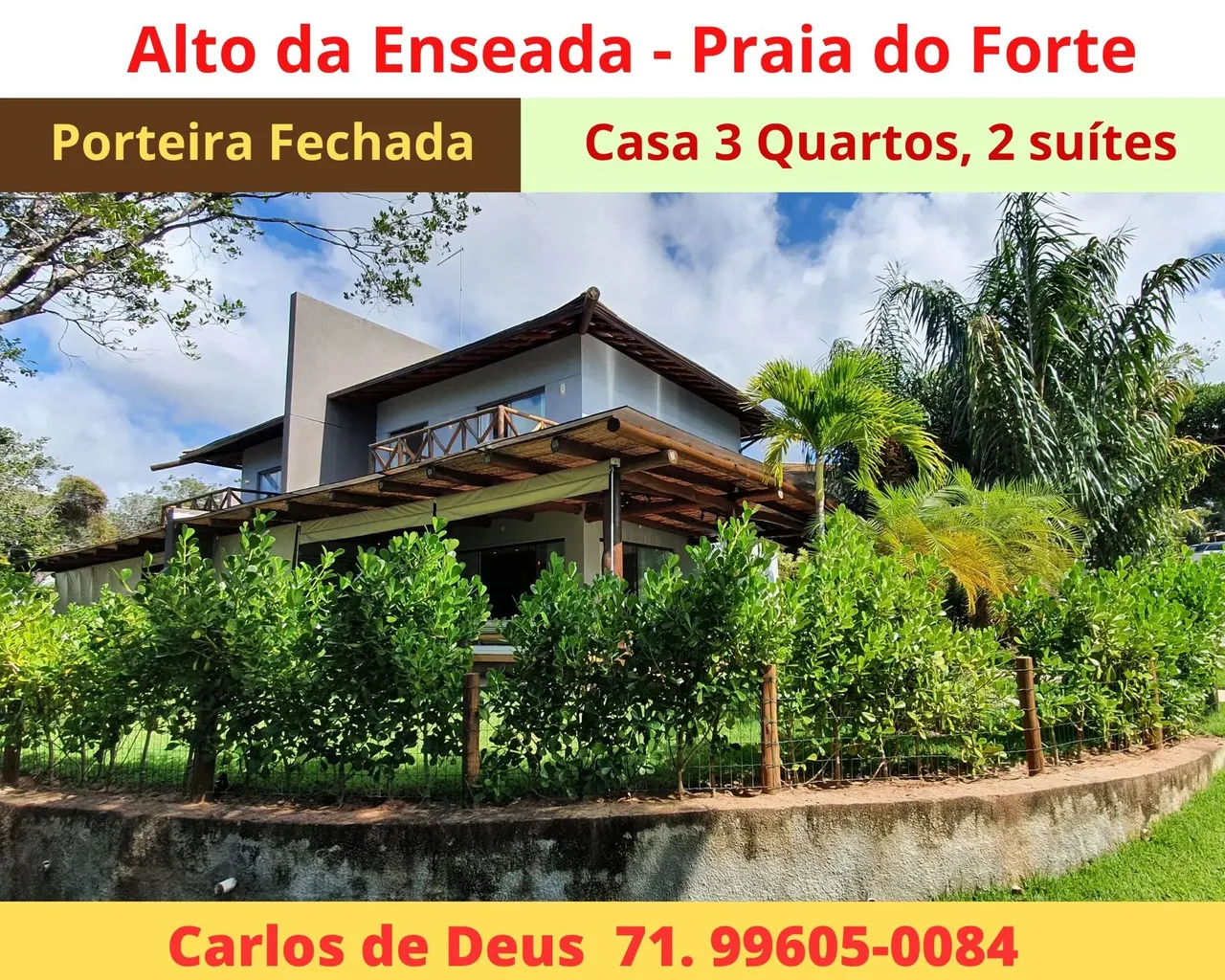 Oportunidade: Alto da Enseada, casas 3 Quartos,  2 suítes, em Praia do Forte, 136 m², Port