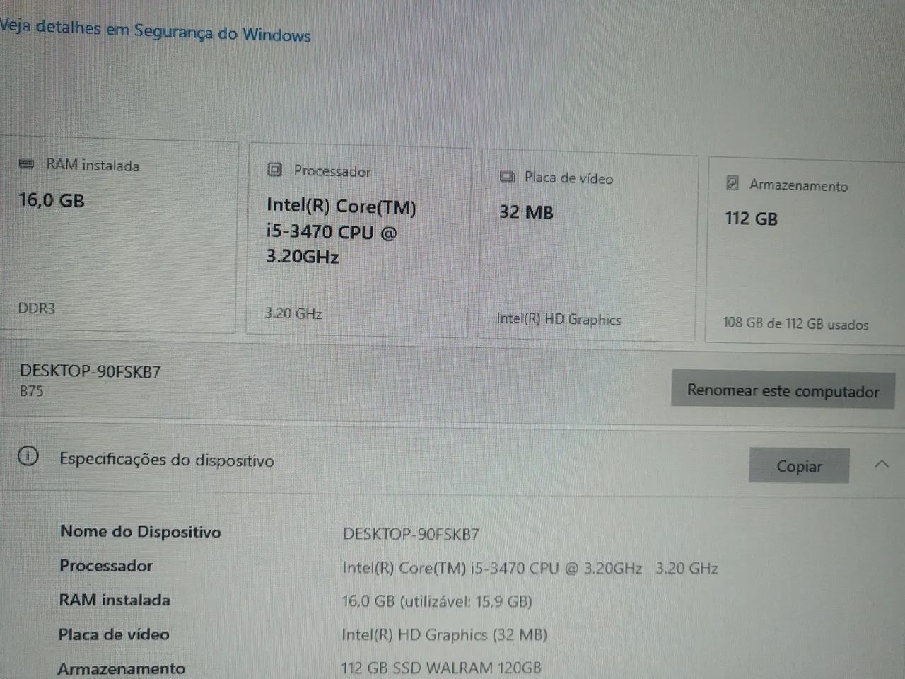 Pc i5 3470, 16gb ddr3, ssd 120gb - Foto 5