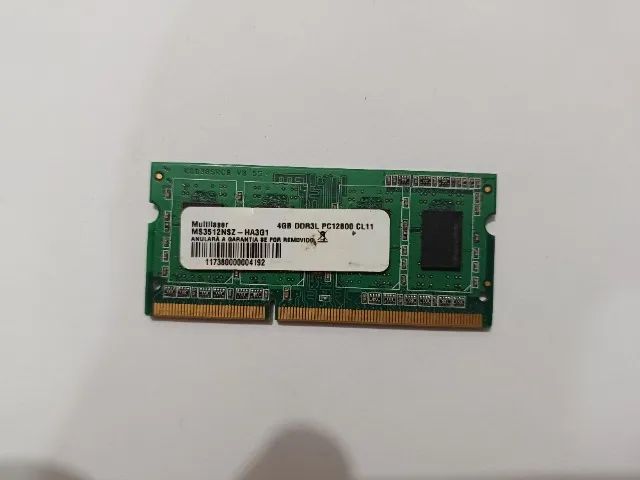 Memória Notebook Multilaser Sodimm Ddr3 4gb Pc3l-12800