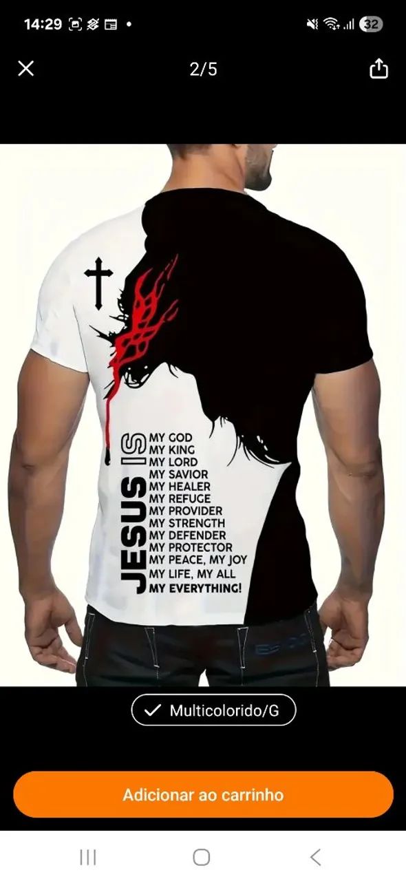 Camiseta Jesus - Amarelo e Preto - Foto 4