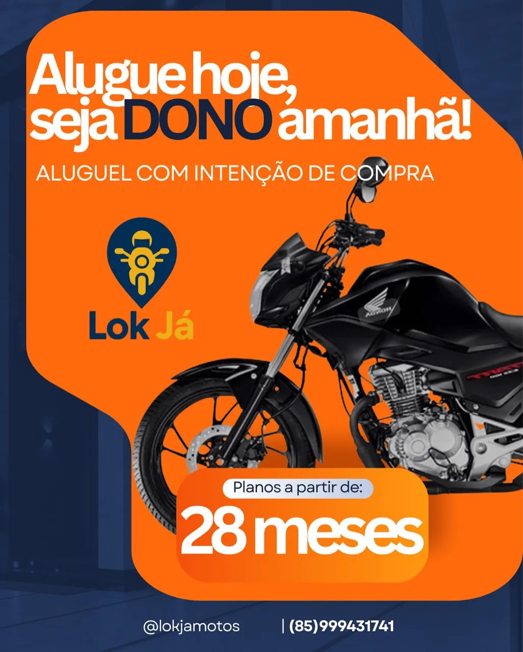 Aluguel de motos com intenção de compra