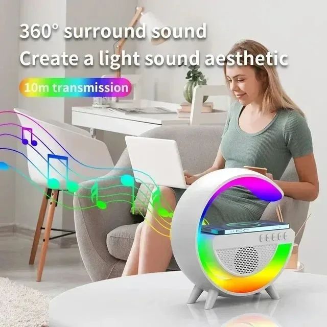 Caixa de Som Bluetooth com Iluminação RGB - Foto 2