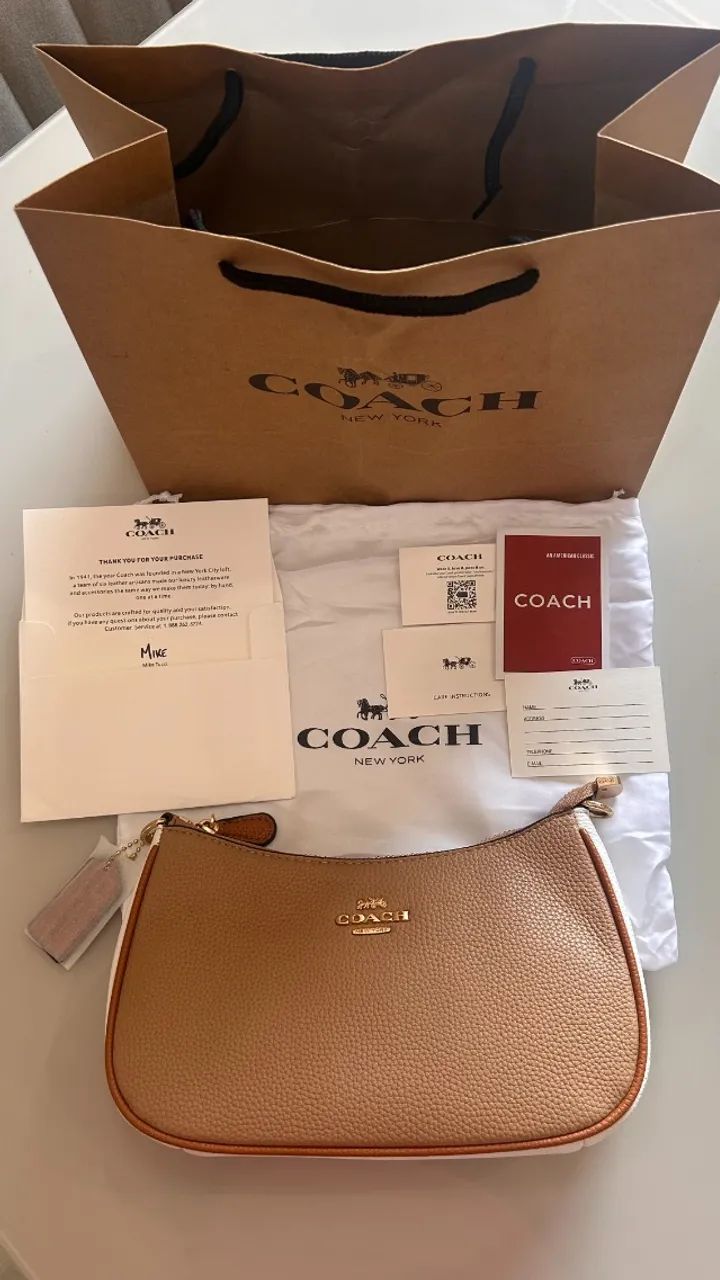 BOLSA COACH DUAL COLOR MARROM TERI - Foto 4
