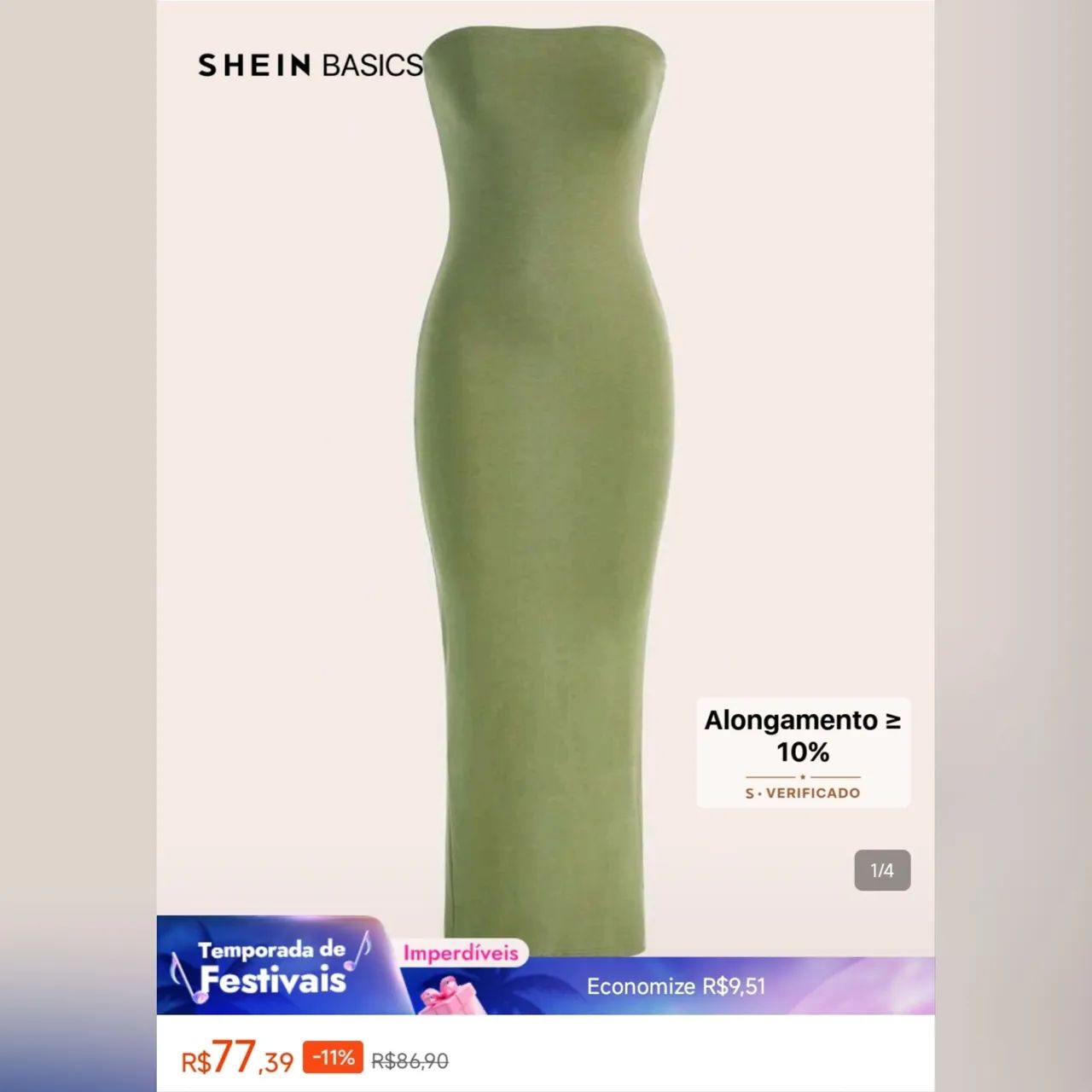 Vestido MIDI SHEIN NOVO