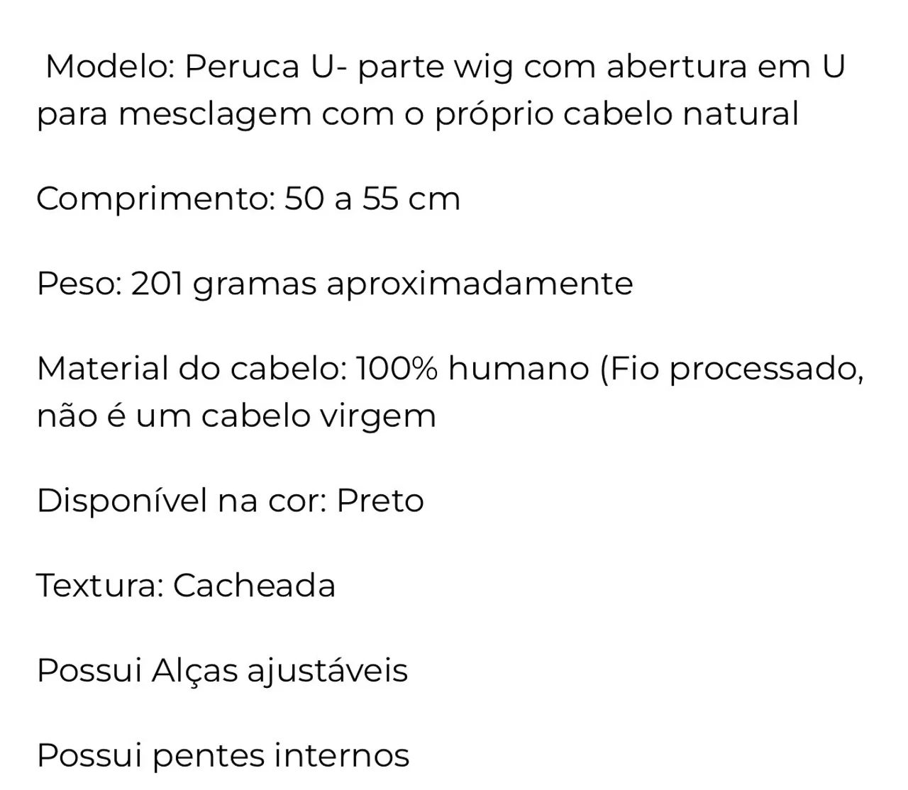 Wig V part cacheada cabelo humano  - Foto 2