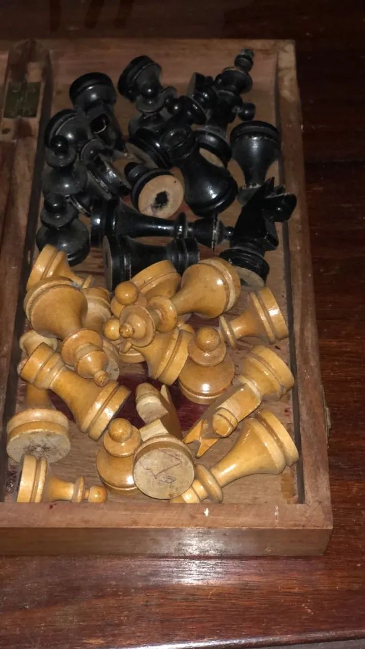 Jogo de xadrez em caixa marchetada - Foto 5