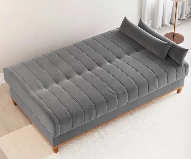 Sofá Cama Serena 1,80 m Veludo Grafite - Foto 2