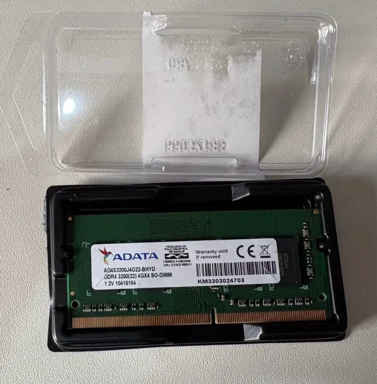 Memória ram ddr4 adata de 4gb 