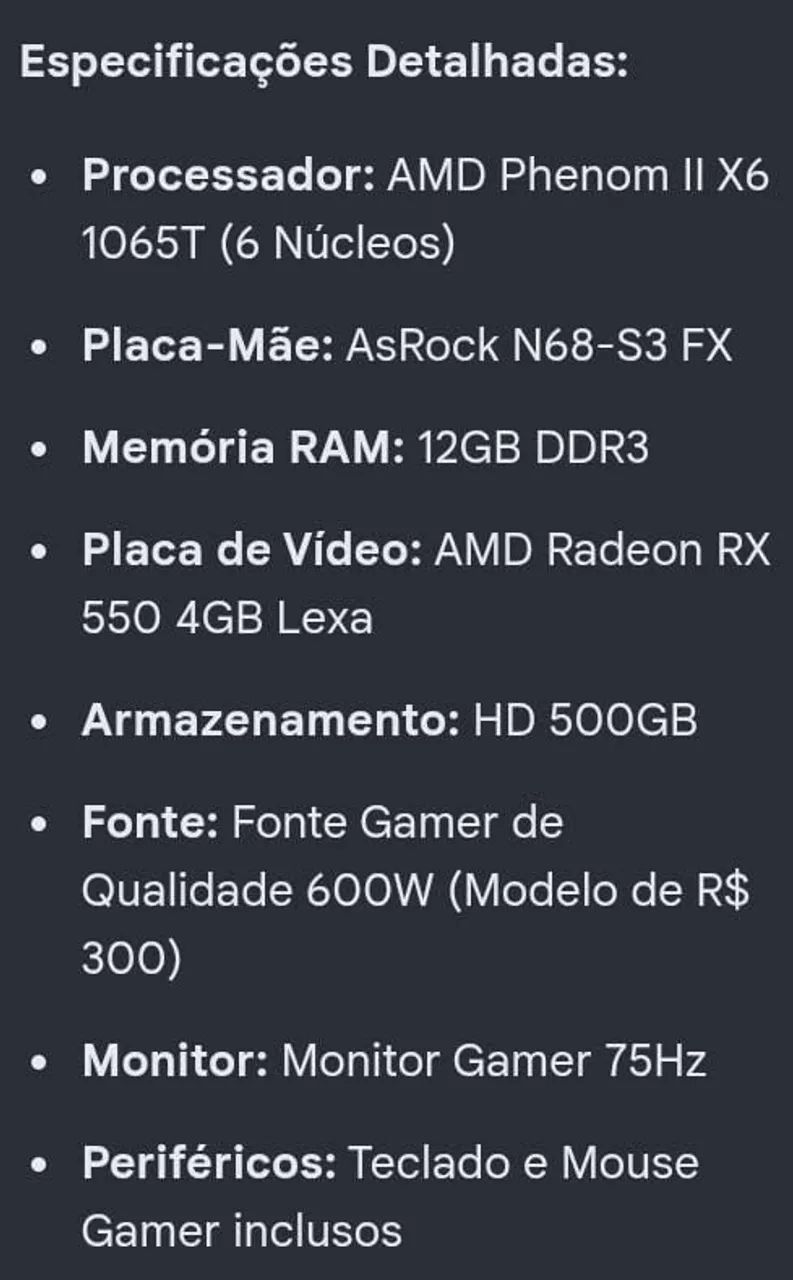 Pc gamer Phenom AMD x6 - Foto 3