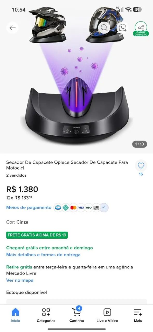 SECADOR DE CAPACETE 