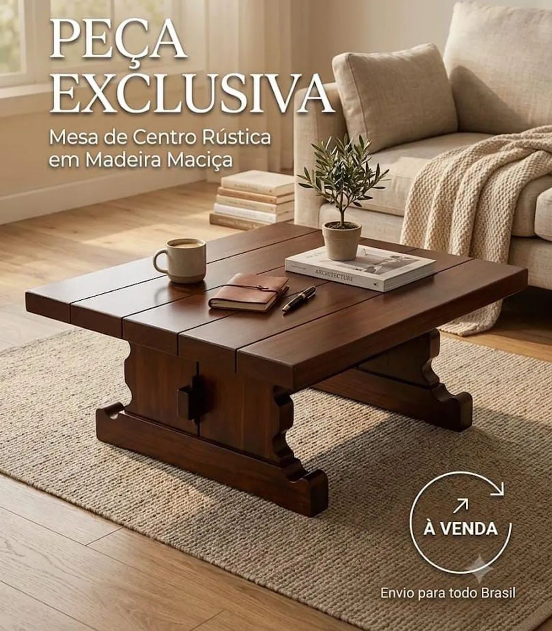 Mesa rústica madeira maciça  - Foto 2