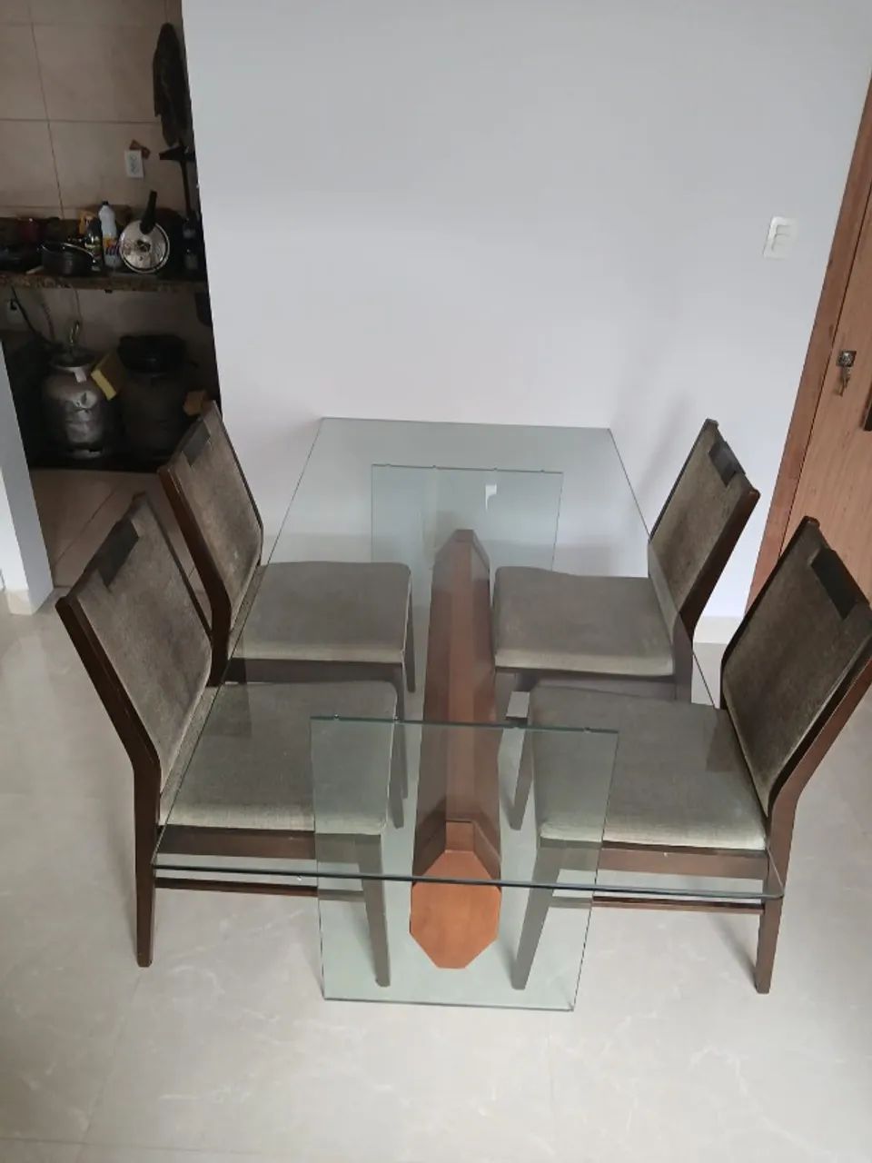 Mesa de Jantar de Vidro 